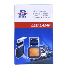 Foco Lateral Led Cuadrado Ambar 12 y 24 Volts