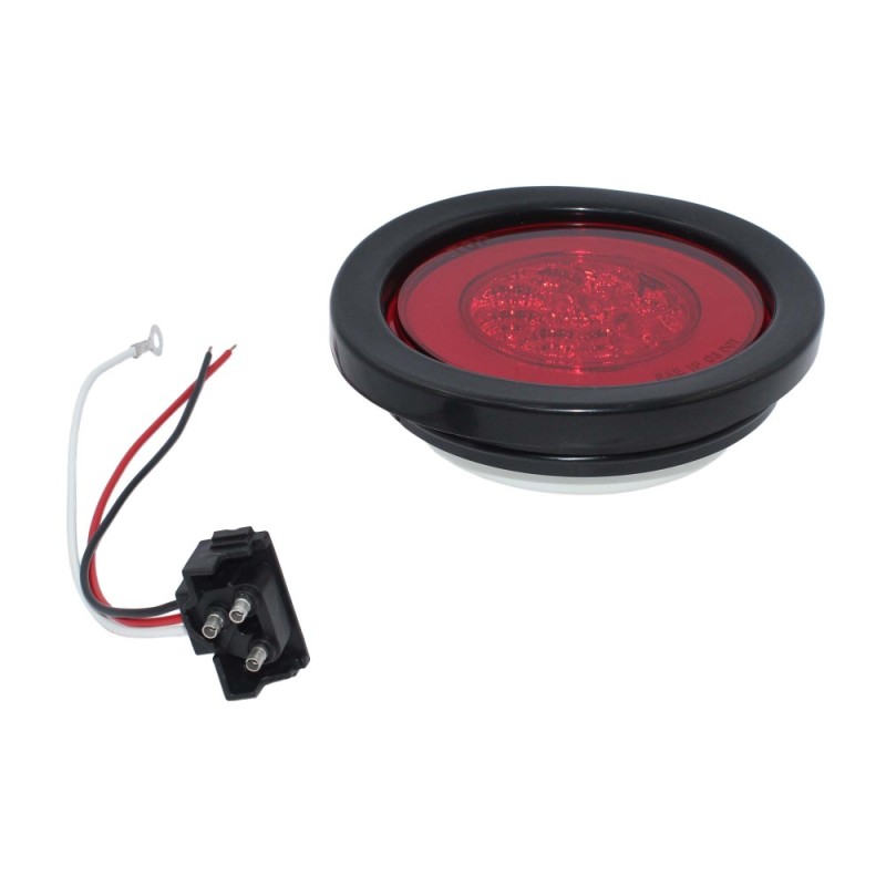 Foco Trasero 4 Pulg Rojo Led Bi-volts Tipo Halo