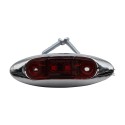 Foco Lateral Led Ovalado Rojo 12 y 24 Volts