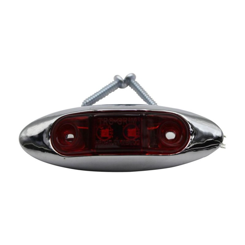 Foco Lateral Led Ovalado Rojo 12 y 24 Volts