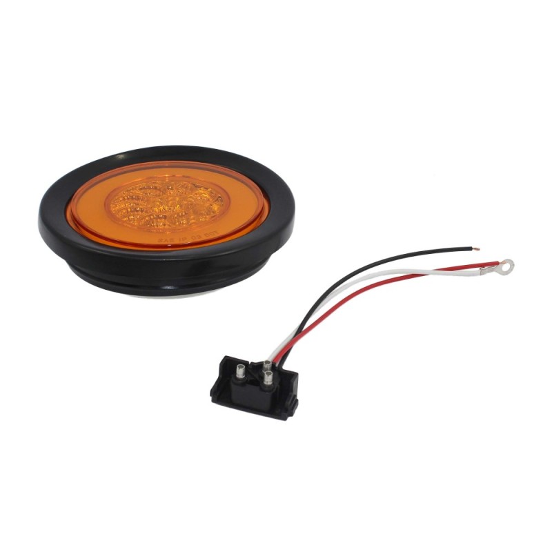 Foco Trasero 4 Pulg Ambar Led Bi-volts Tipo Halo