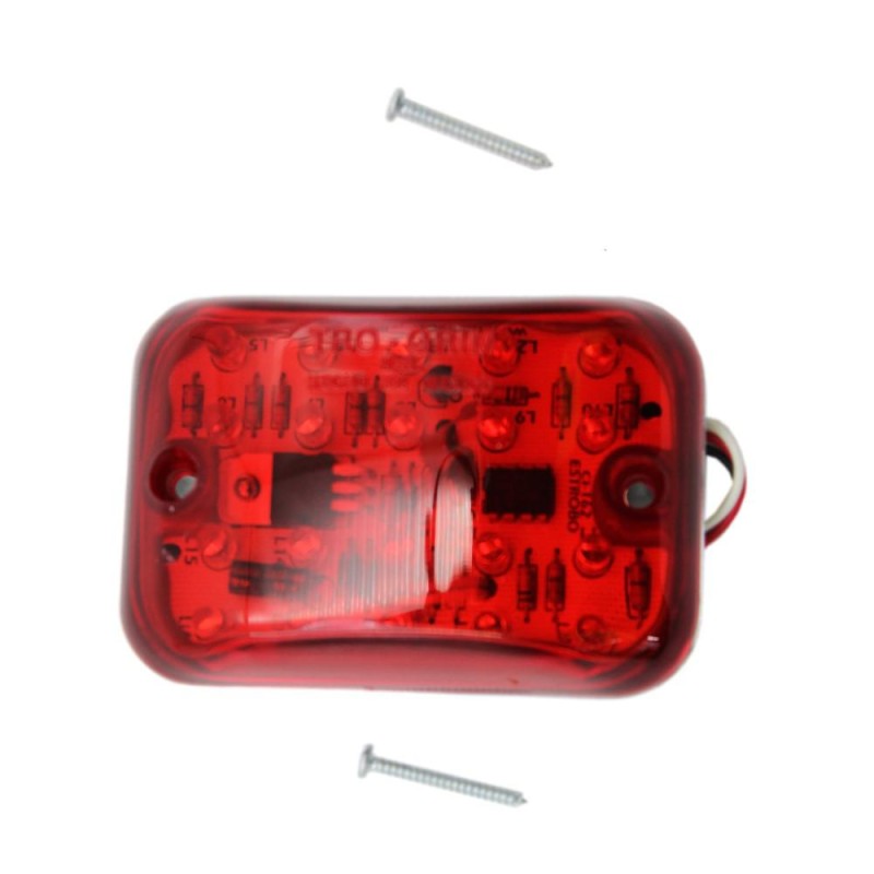 Foco Lateral Led Rectangular Rojo 12 y 24 Volts