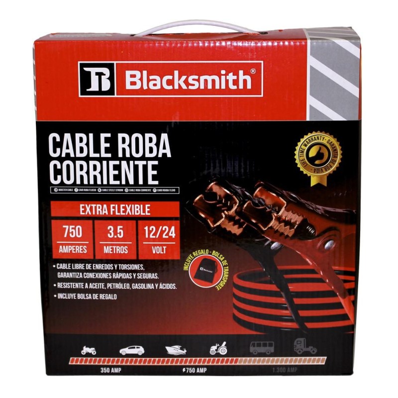 Cable Pasa Corriente - 750 Amp - Largo 3.5 Mts