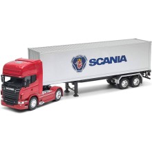 Camion Scania R730 Rojo Con Trailer Escala 1:32