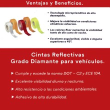 Caja Cinta Reflecta Amarilla Fluor 2 Pulg 45.7 Mts